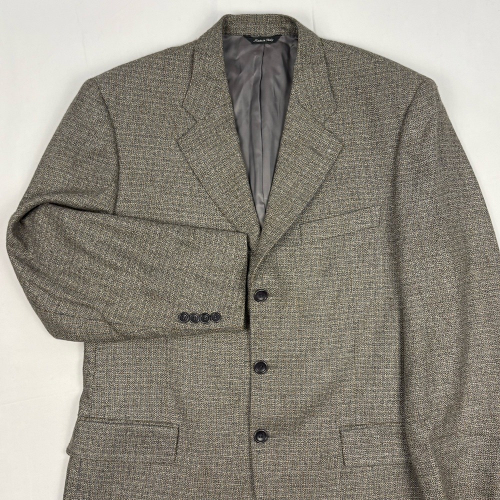 VTG Gianni Manzoni Tendenza 3-Button Wool Silk Tweed Sport Coat Windowpane Italy